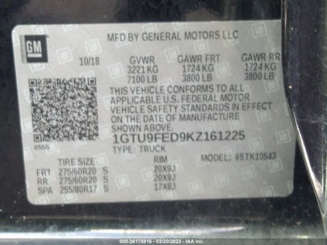 1GTU9FED9KZ161225 GMC Sierra 1500 Denali