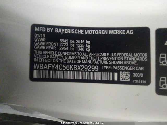 2019 BMW 8 Series, VIN: WBAFY4C56KBX29299