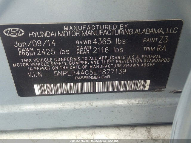 Hyundai SONATA GLS 2014 5NPEB4AC5EH877139 Image 9