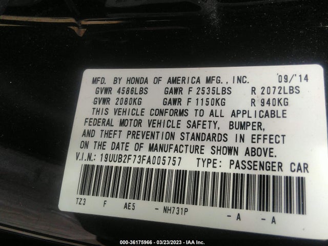 Acura Tlx V6 Advance 2015 19UUB2F73FA005757 Image 9