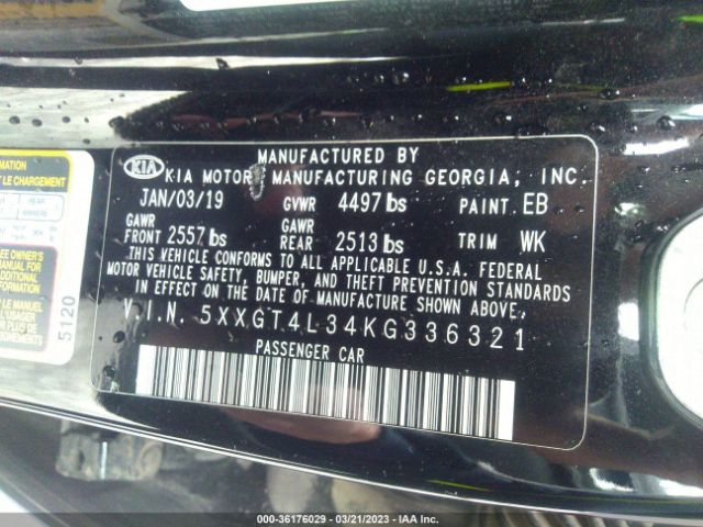 5XXGT4L34KG336321 KIA Optima Lx
