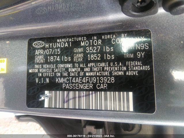 Hyundai ACCENT GLS 2015 KMHCT4AE4FU913928 Image 9