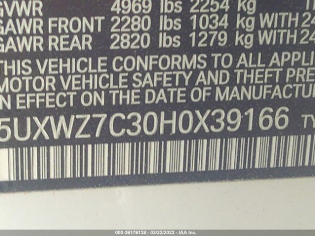 5UXWZ7C30H0X39166 BMW X3 Sdrive28i