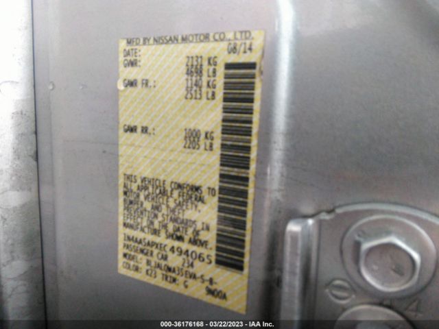 1N4AA5APXEC494065 Nissan MAXIMA 3.5