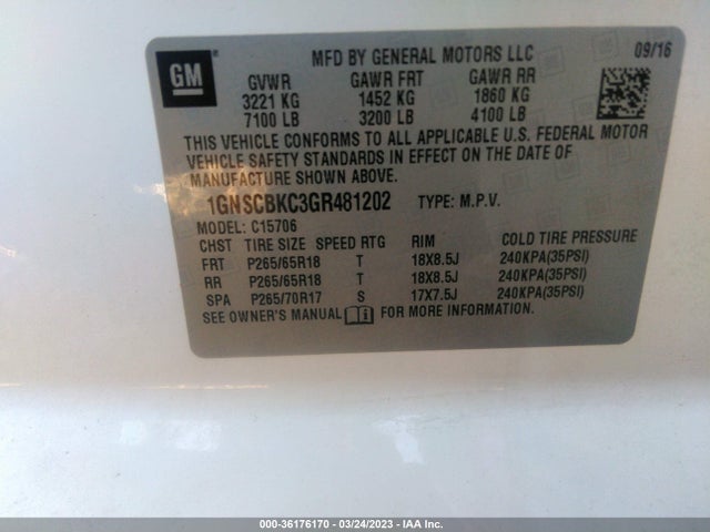 Chevrolet Tahoe Lt 2016 1GNSCBKC3GR481202 Image 10