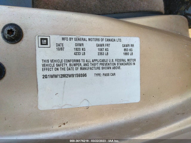 Chevrolet Monte Carlo Ls 1998 2G1WW12M2W9159396 Image 10