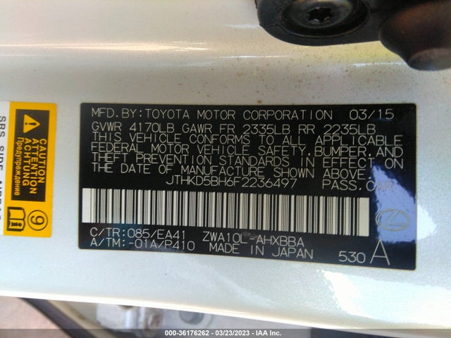 Lexus Ct 200h Hybrid 2015 JTHKD5BH6F2236497 Image 10