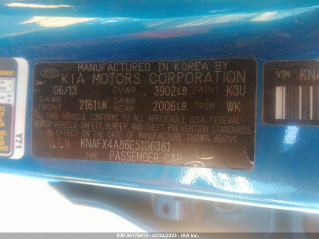 KNAFX4A86E5106381 KIA FORTE EX