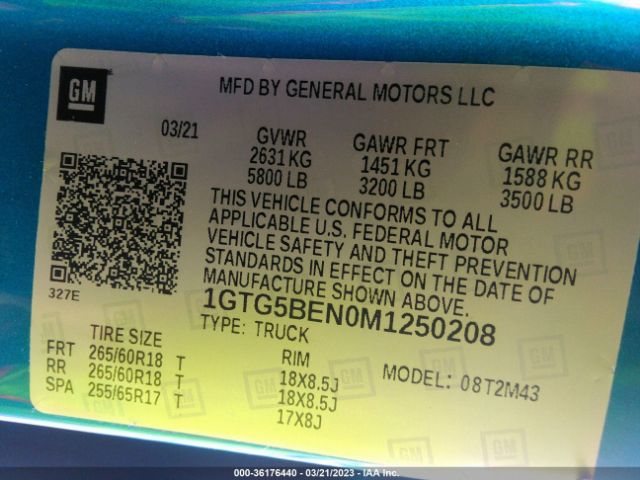 1GTG5BEN0M1250208 GMC Canyon 2wd Elevation Standard