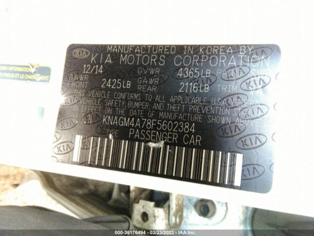 KNAGM4A78F5602384 KIA Optima Lx