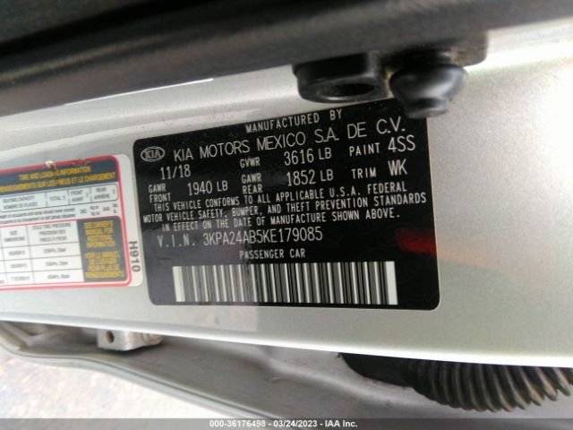 3KPA24AB5KE179085 KIA RIO S