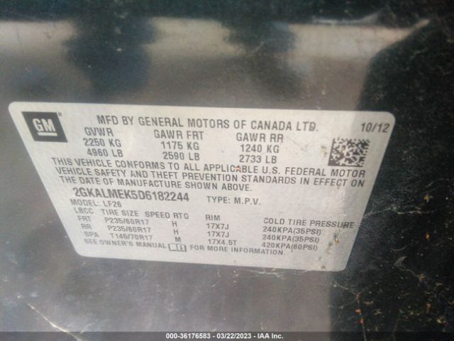2013 GMC TERRAIN 2GKALMEK5D6182244 Photo 8