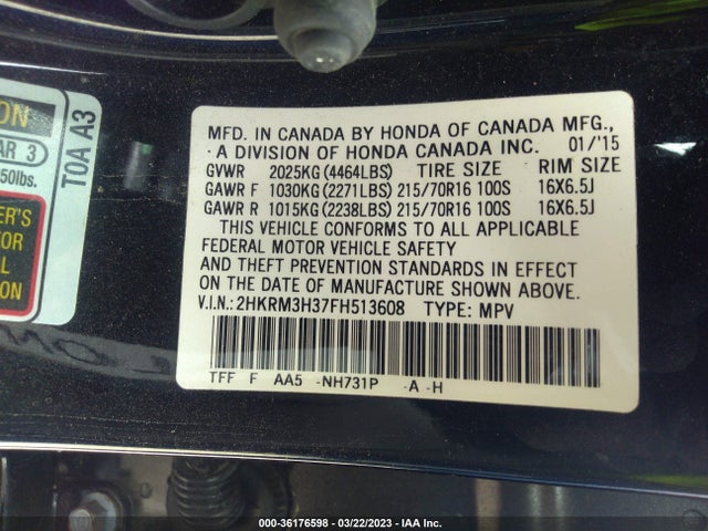 Honda CR-V LX 2015 2HKRM3H37FH513608 Image 9