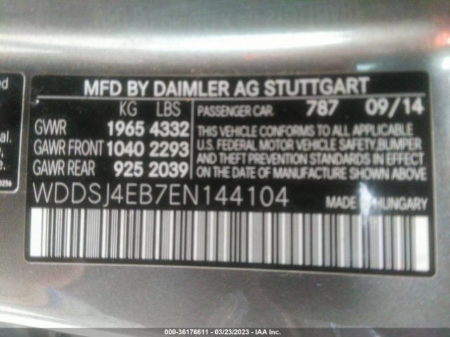 WDDSJ4EB7EN144104 Mercedes-Benz Cla-class Cla 250