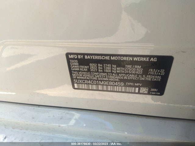 5UXCR4C01M9E80459 BMW X5 Sdrive40i