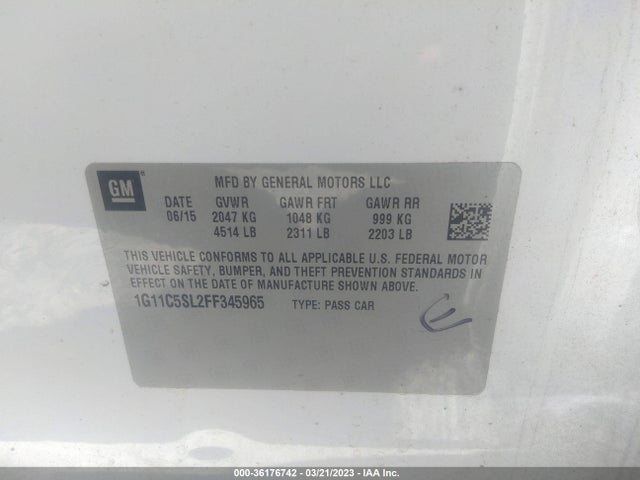 Chevrolet MALIBU LT 2015 1G11C5SL2FF345965 Image 11