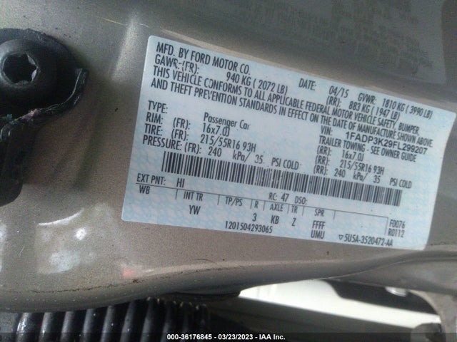 Ford FOCUS SE 2015 1FADP3K29FL299207 Image 10
