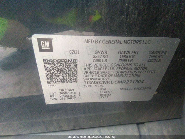 Chevrolet Tahoe Lt 2021 1GNSCNKD5MR271304 Image 9