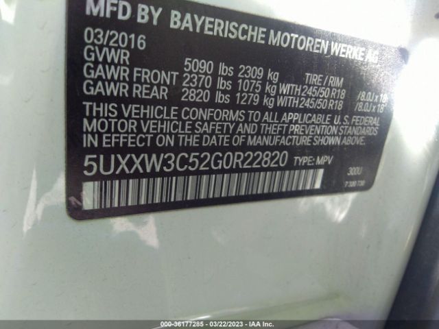 5UXXW3C52G0R22820 BMW X4 Xdrive28i