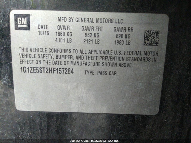 Chevrolet MALIBU LT 2017 1G1ZE5ST2HF157284 Image 10