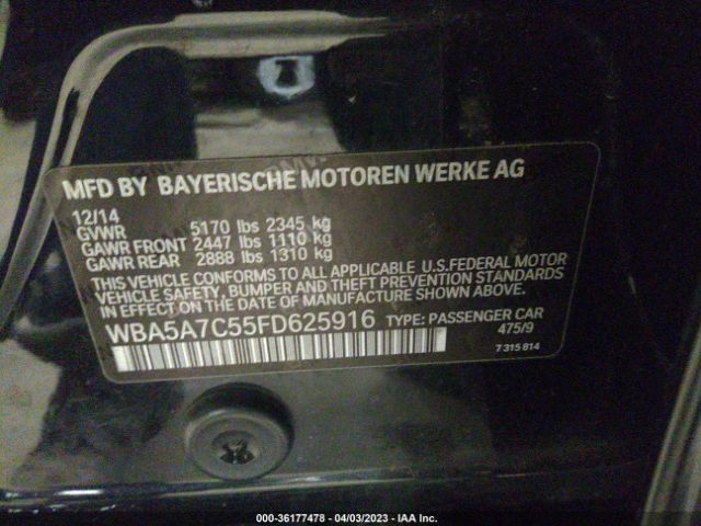 WBA5A7C55FD625916 BMW 5 Series 528i Xdrive