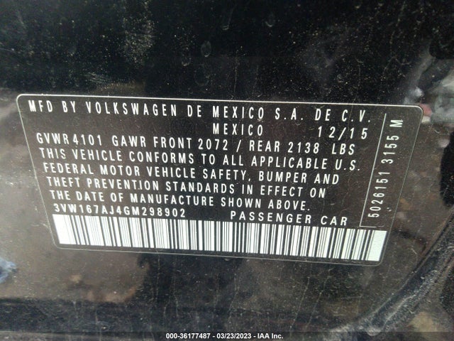 3VW167AJ4GM298902 Volkswagen Jetta Sedan 1.4t S