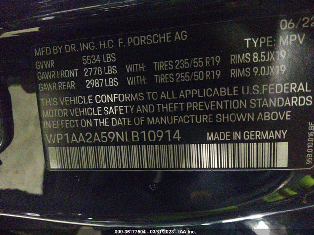 2022 PORSCHE MACAN WP1AA2A59NLB10914 Photo 8