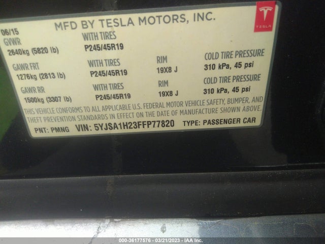 5YJSA1H23FFP77820 Tesla Model S 85d/p85d/70d/90d/p90d