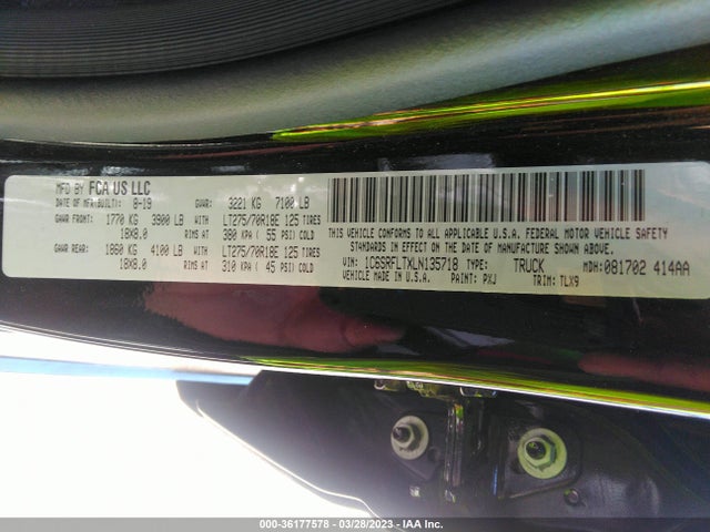 RAM 1500 2020 1C6SRFLTXLN135718 Image 10