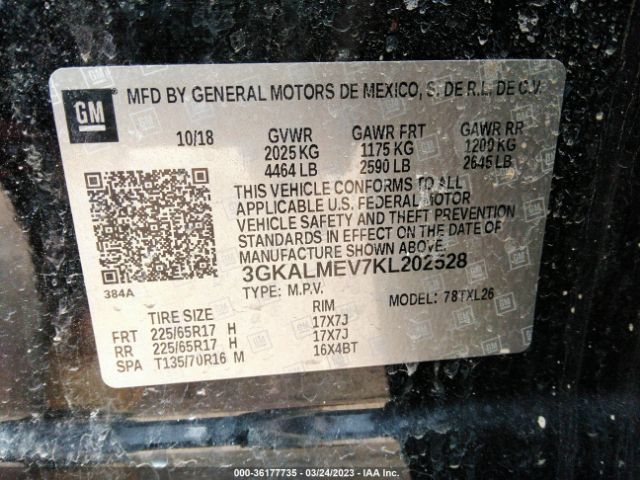 3GKALMEV7KL202528 GMC Terrain Sle