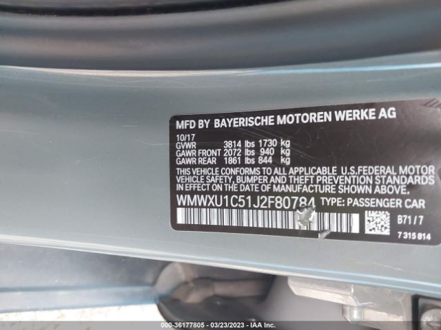 WMWXU1C51J2F80784 Mini Hardtop 4 Door Cooper