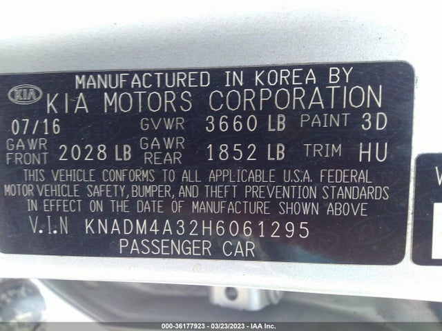 KIA RIO LX 2017 KNADM4A32H6061295 Image 10