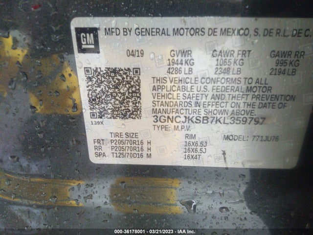Chevrolet TRAX LS 2019 3GNCJKSB7KL359797 Image 11