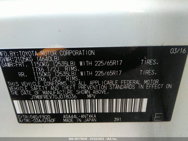 Toyota RAV4 LE 2016 JTMBFREV7GJ078036 Image 11