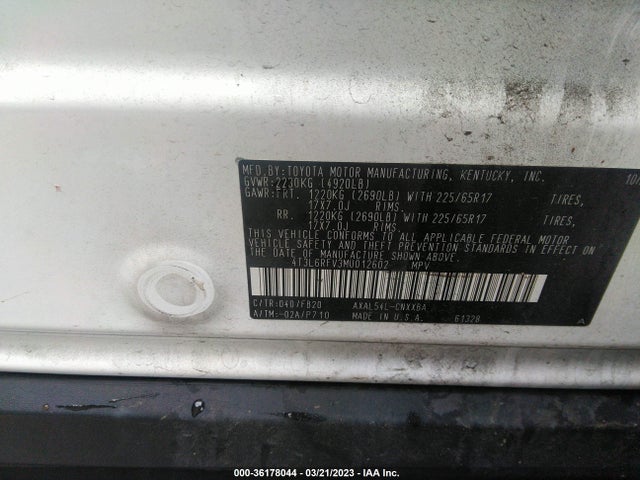 2021 TOYOTA RAV4 HYBRID LE VIN: 4T3L6RFV3MU012602