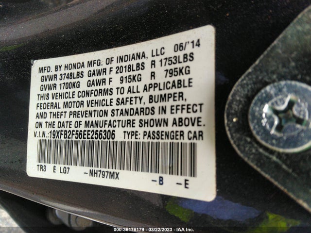 Honda Civic Sedan Lx 2014 19XFB2F56EE256306 Image 9