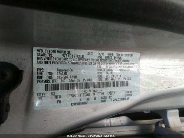 1FADP3J20FL334833 Ford Focus Titanium