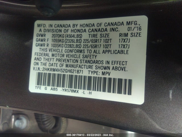 Honda CR-V EX 2016 2HKRM4H52GH621871 Image 11