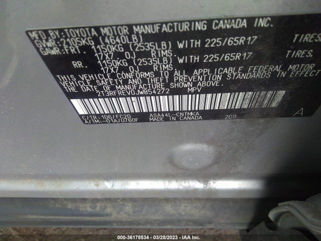 Toyota Rav4 Xle 2018 2T3RFREV0JW854272 Image 11