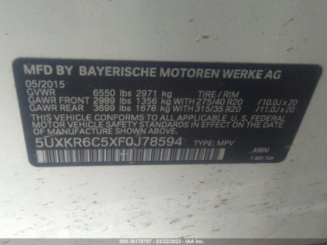 5UXKR6C5XF0J78594 BMW X5 Xdrive50i