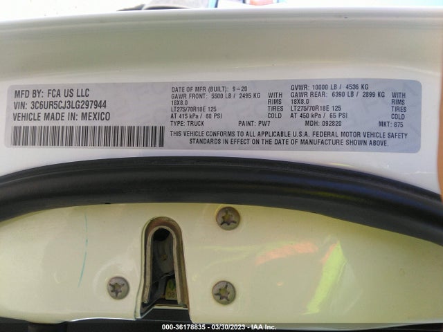 RAM 2500 Tradesman 2020 3C6UR5CJ3LG297944 Image 9