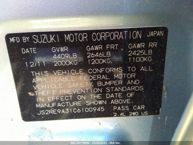 JS2RE9A31C6100945 Suzuki Kizashi