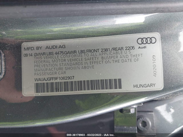 WAUAJGFF9F1062907 Audi A3 2.0 Tdi Premium