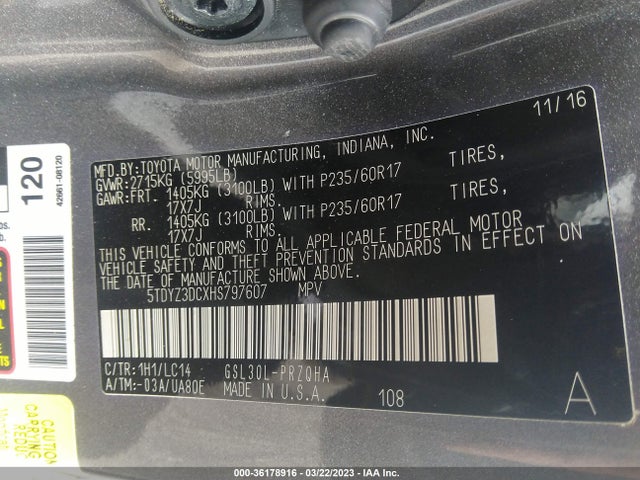 Toyota SIENNA LE 2017 5TDKZ3DC2HS797607 Image 10