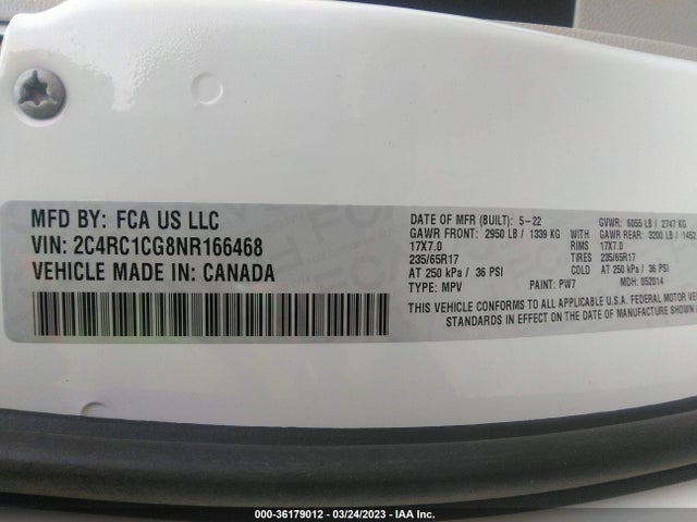 2022 Chrysler Voyager, VIN: 2C4RC1CG8NR166468