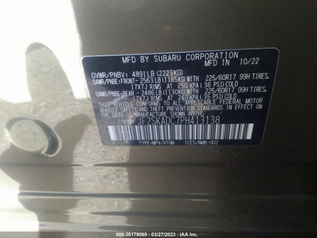 JF2SKADC7PH413138 Subaru Forester Premium