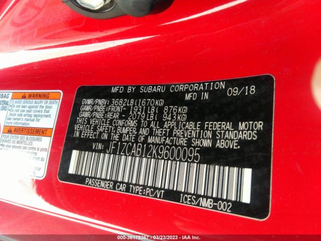 JF1ZCAB12K9600095 Subaru Brz Premium
