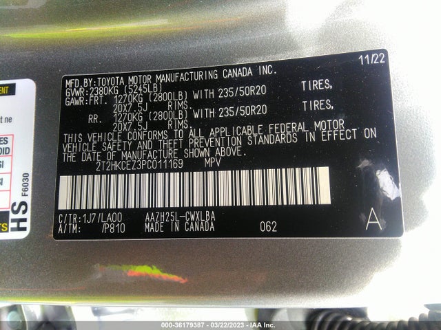 2023 Lexus NX, VIN: 2T2HKCEZ3PC011169