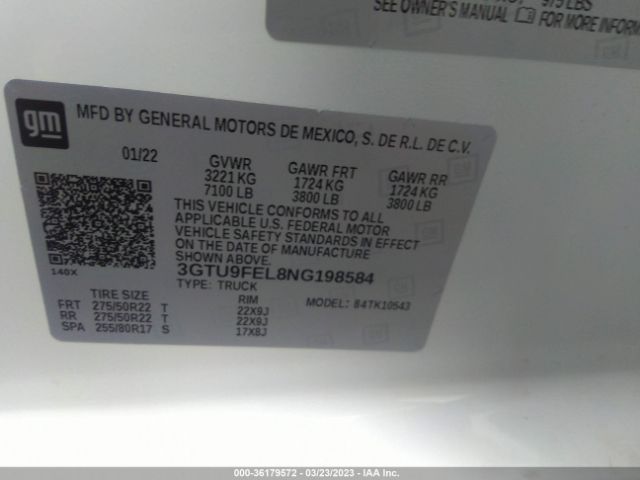 3GTU9FEL8NG198584 GMC Sierra 1500 Limited Denali