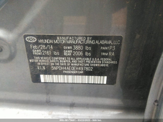 Hyundai ELANTRA SE 2014 5NPDH4AE0EH497802 Image 9